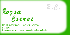 rozsa cserei business card