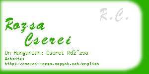 rozsa cserei business card